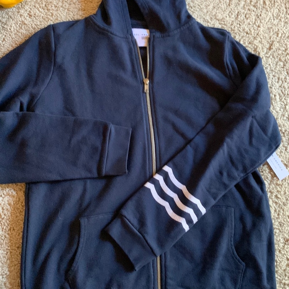 Sol Angeles Navy zip up hoodie